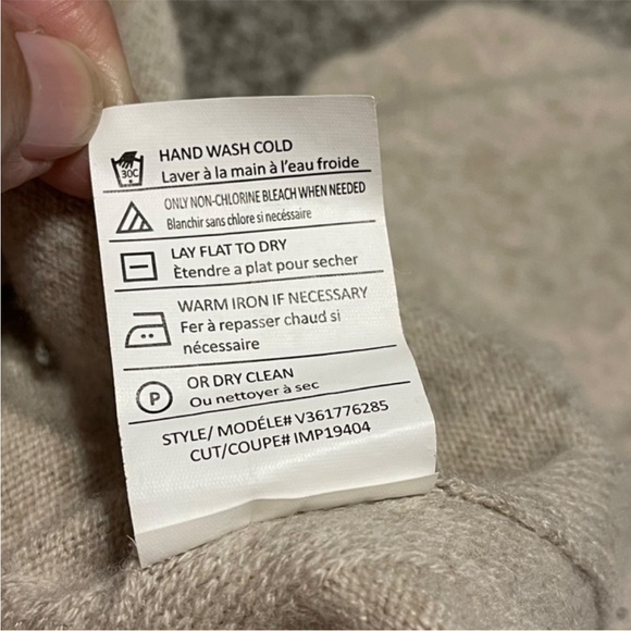 Size S Vince Oversized V-Neck Sweater Light Heather Wool Cashmere Blend - Picture 8 of 8